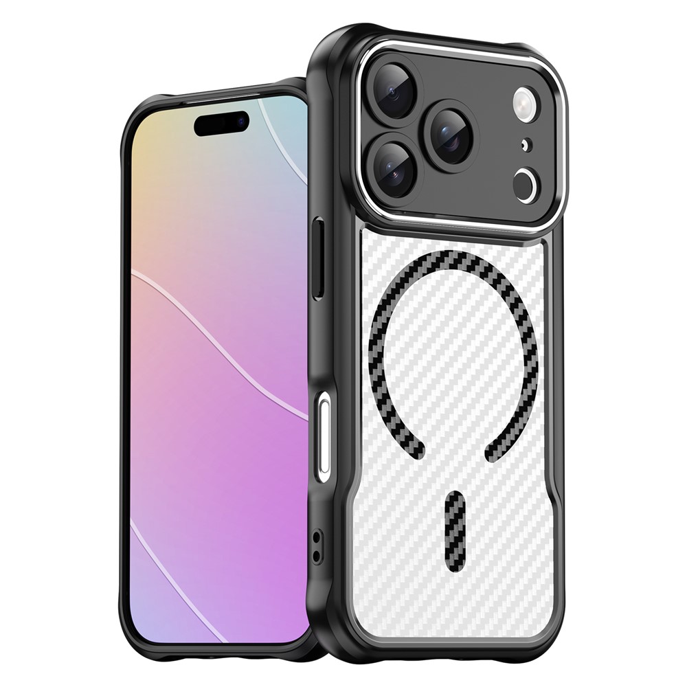  iPhone 17 Pro Skal MagSafe Kolfiber Textur Svart - Teknikhallen.se