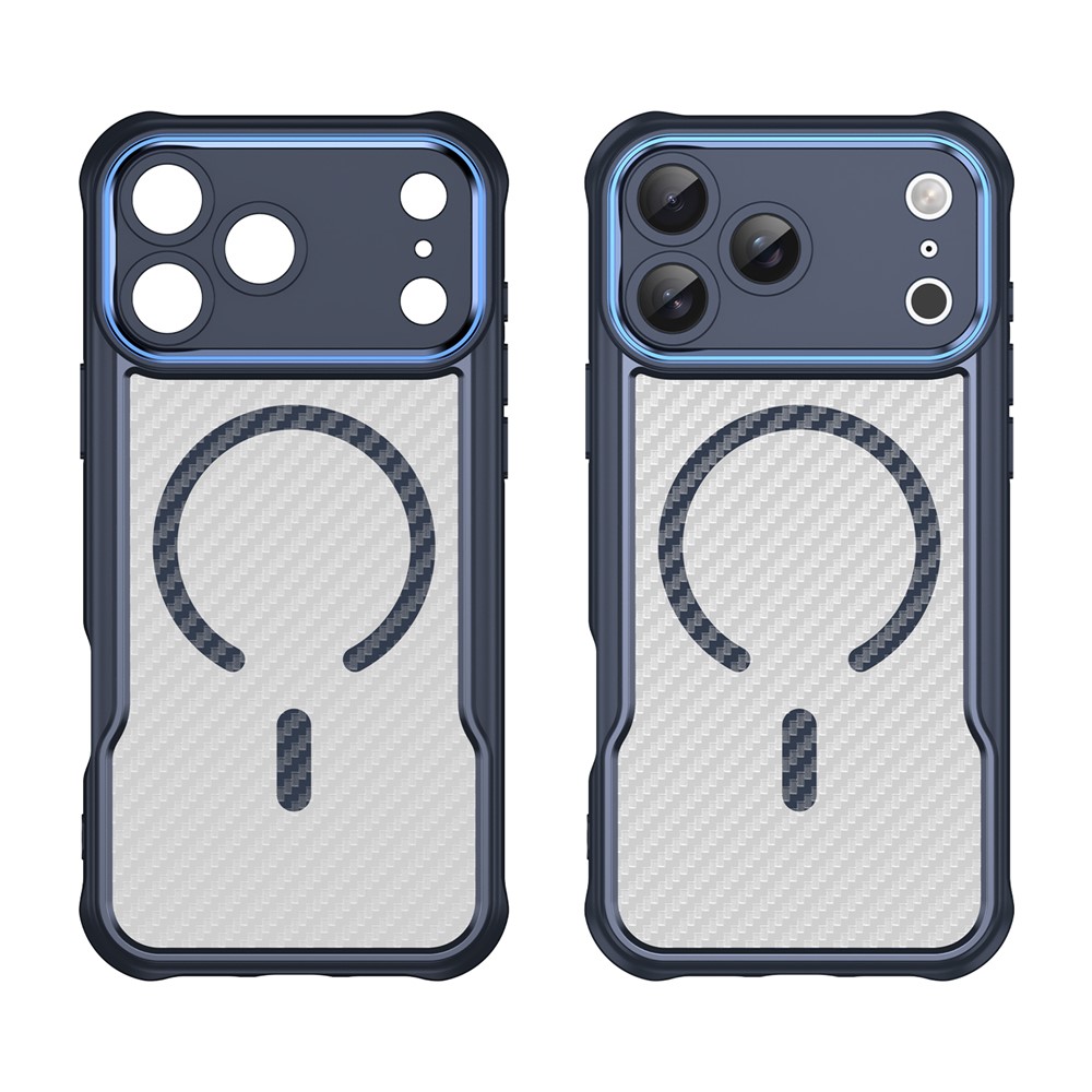  iPhone 17 Pro Max Skal MagSafe Kolfiber Textur Blå - Teknikhallen.se