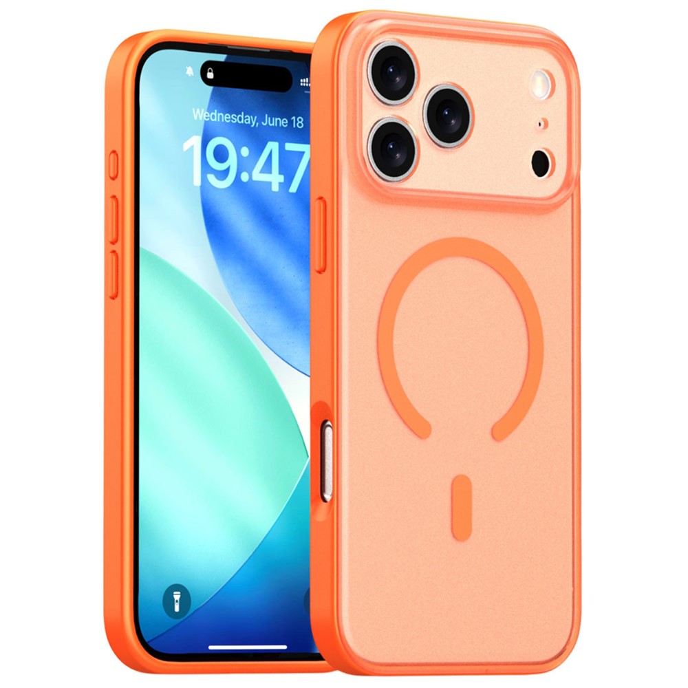  iPhone 17 Pro Skal MagSafe Skin Feel Frosted Orange - Teknikhallen.se