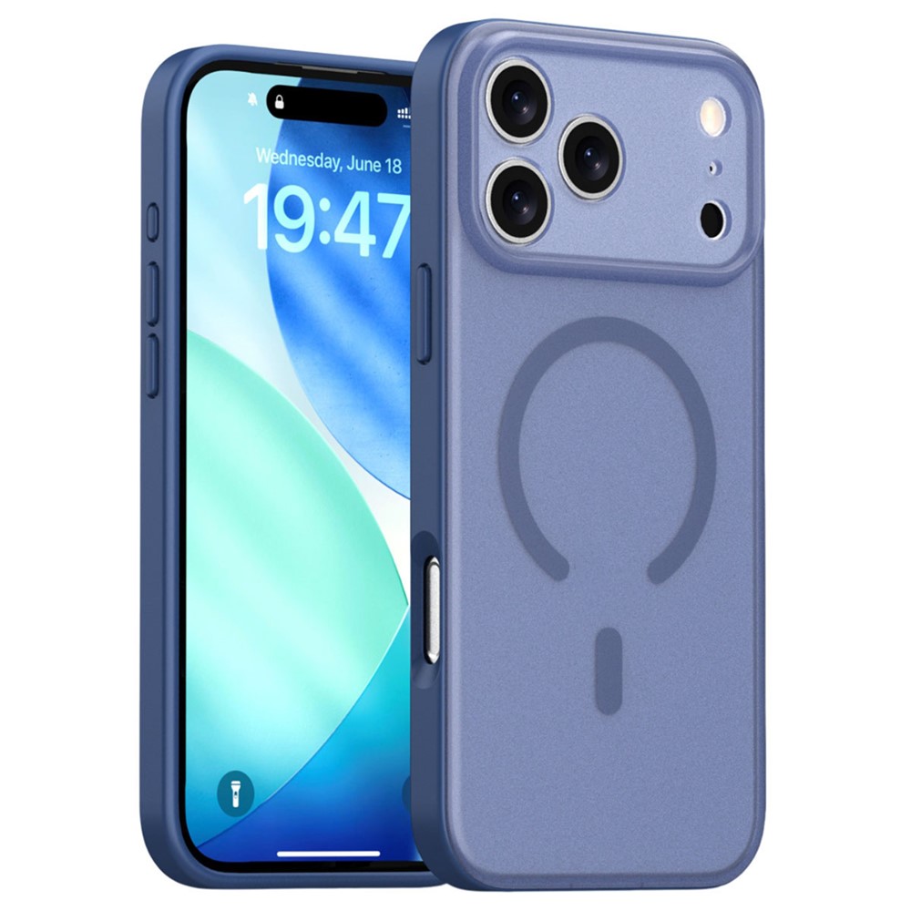  iPhone 17 Pro Skal MagSafe Skin Feel Frosted Blå - Teknikhallen.se