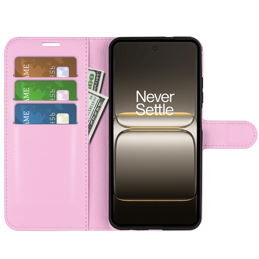  OnePlus Nord 5 5G Fodral Litchi Läder Ljus Rosa - Teknikhallen.se