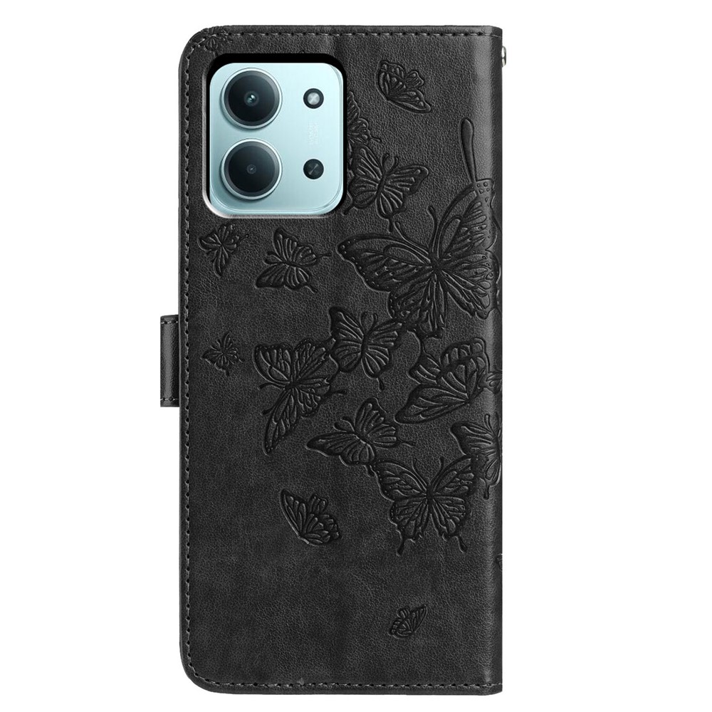  Xiaomi Redmi 15C Fodral Fjäril Tryck Svart - Teknikhallen.se