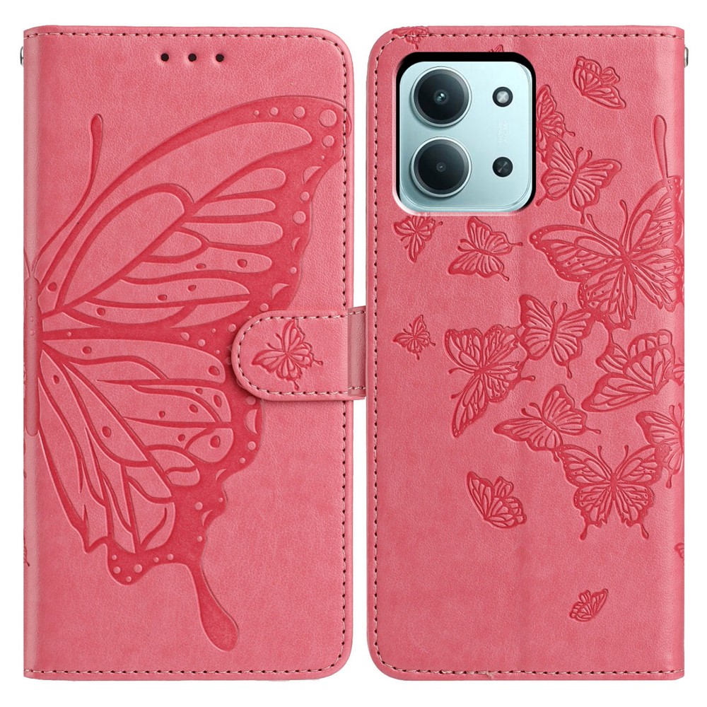  Xiaomi Redmi 15C Fodral Fjäril Tryck Rosa - Teknikhallen.se