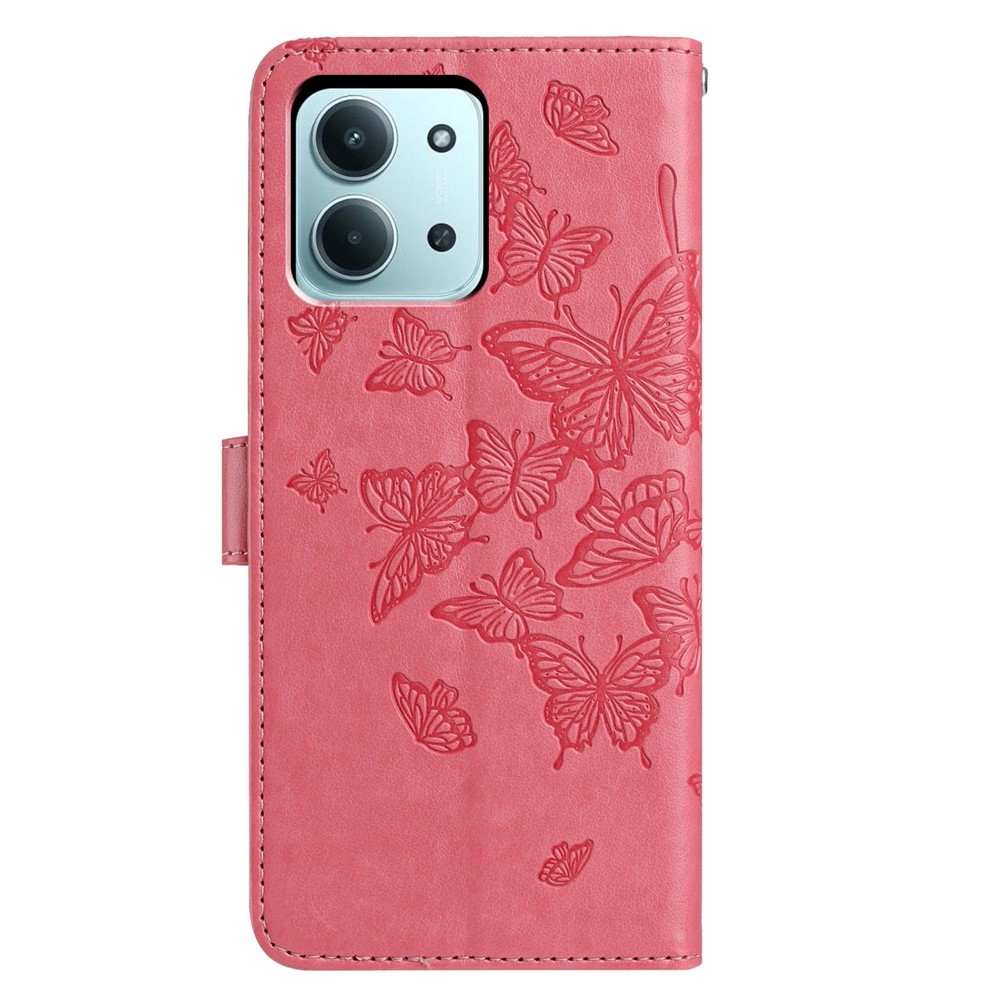  Xiaomi Redmi 15C Fodral Fjäril Tryck Rosa - Teknikhallen.se