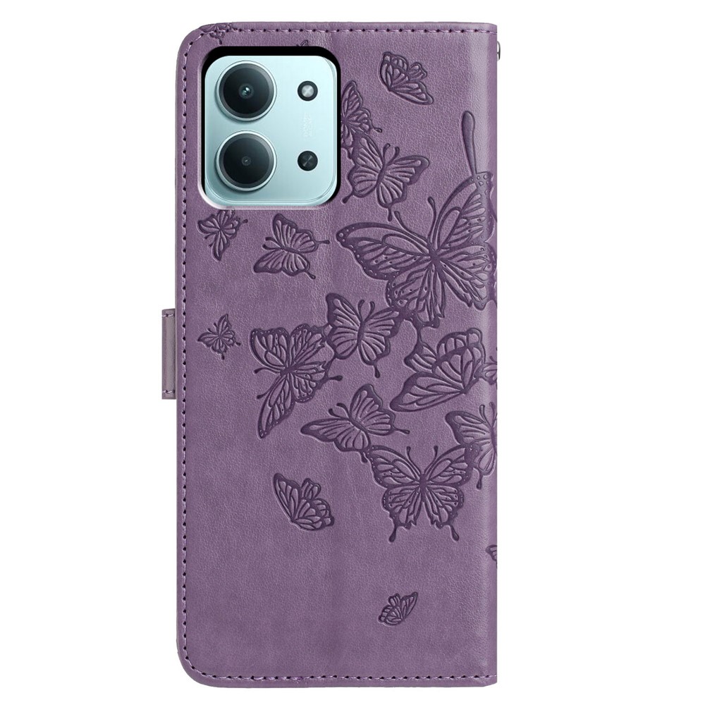  Xiaomi Redmi 15C Fodral Fjäril Tryck Lila - Teknikhallen.se