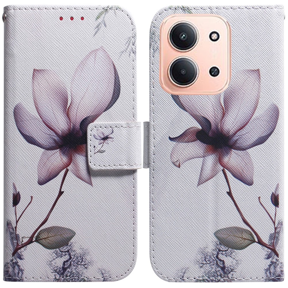  Xiaomi Redmi 15C Fodral Med Tryck Rosa Blomma - Teknikhallen.se