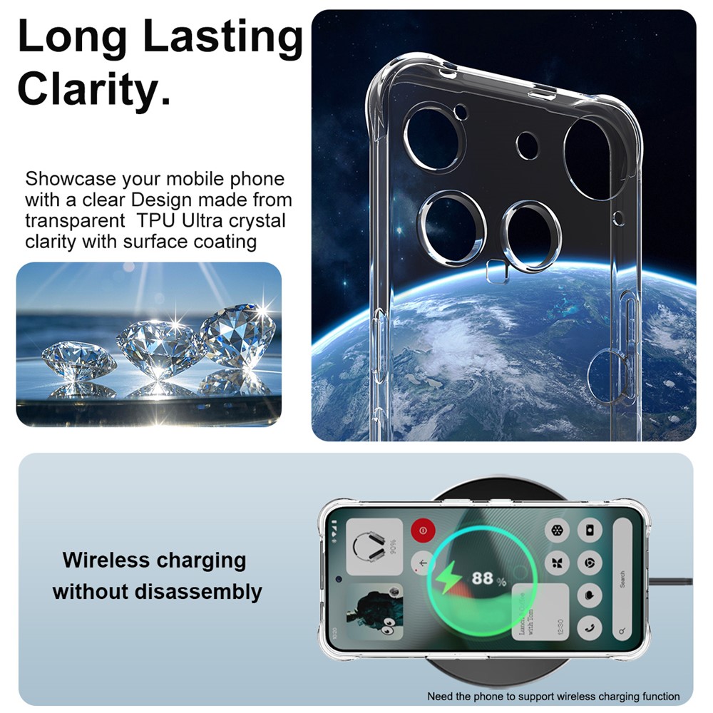 IMAK IMAK Nothing Phone 3 Skal Airbag Shockproof Transparent - Teknikhallen.se