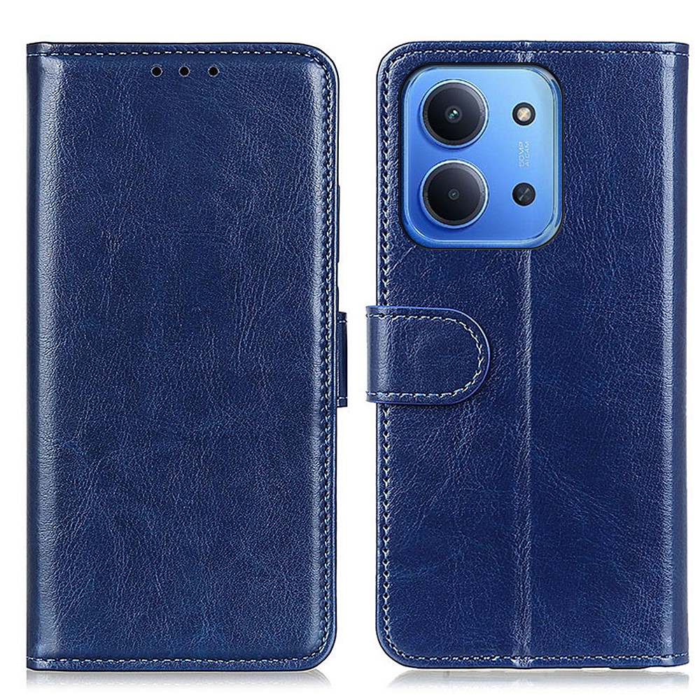  Xiaomi Redmi 15C Fodral Crazy Horse Läder Blå - Teknikhallen.se