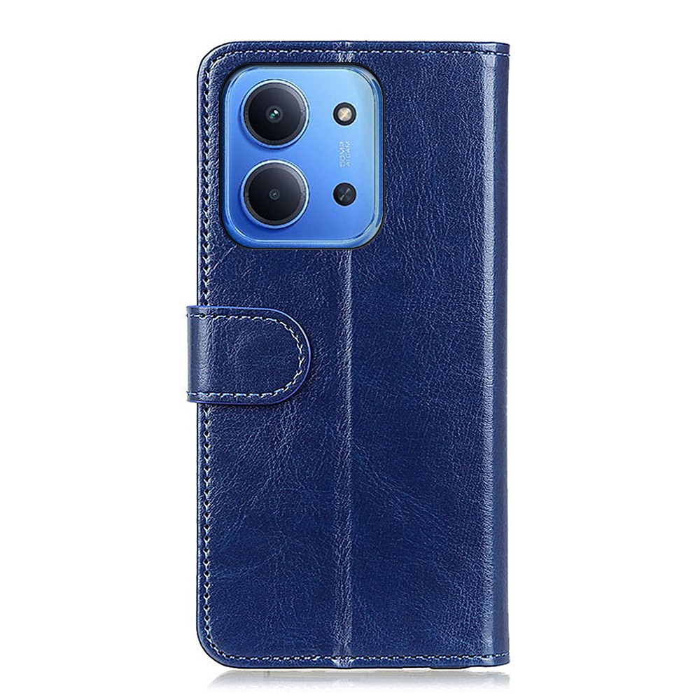  Xiaomi Redmi 15C Fodral Crazy Horse Läder Blå - Teknikhallen.se