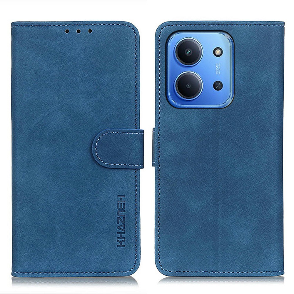 KHAZNEH KHAZNEH Xiaomi Redmi 15C Fodral Retro Läder Blå - Teknikhallen.se