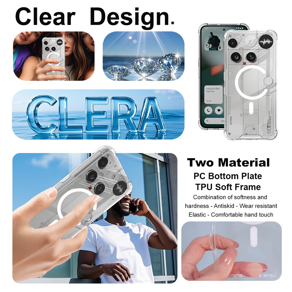 IMAK IMAK Nothing Phone 3 Skal MagSafe Shockproof Transparent - Teknikhallen.se