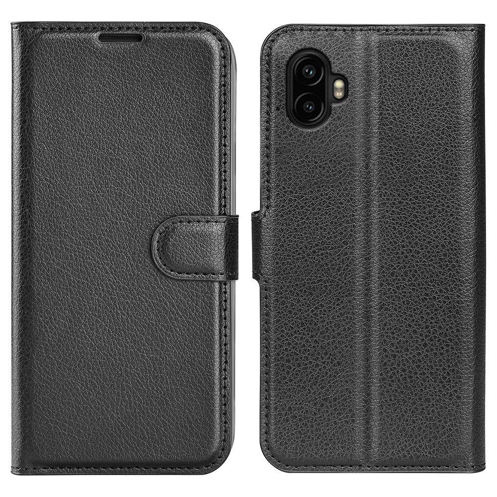 AMORUS AMORUS Samsung Galaxy Xcover 7 Pro Fodral Litchi Läder Svart - Teknikhallen.se