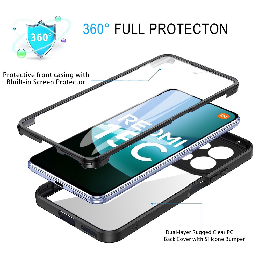  Xiaomi Redmi 15C Skal 360 Hybrid Defense Svart - Teknikhallen.se