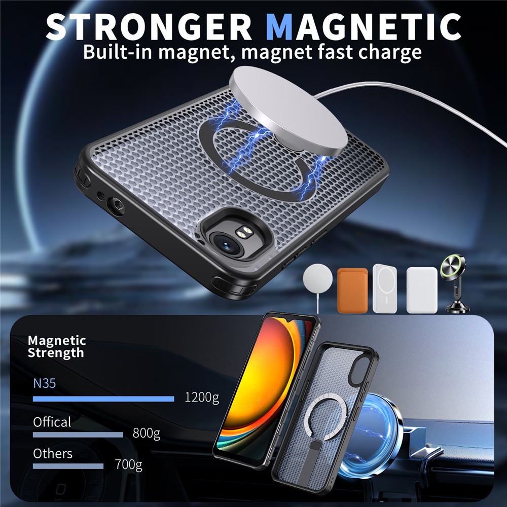  Samsung Galaxy Xcover 7 Skal MagSafe Kickstand Svart - Teknikhallen.se