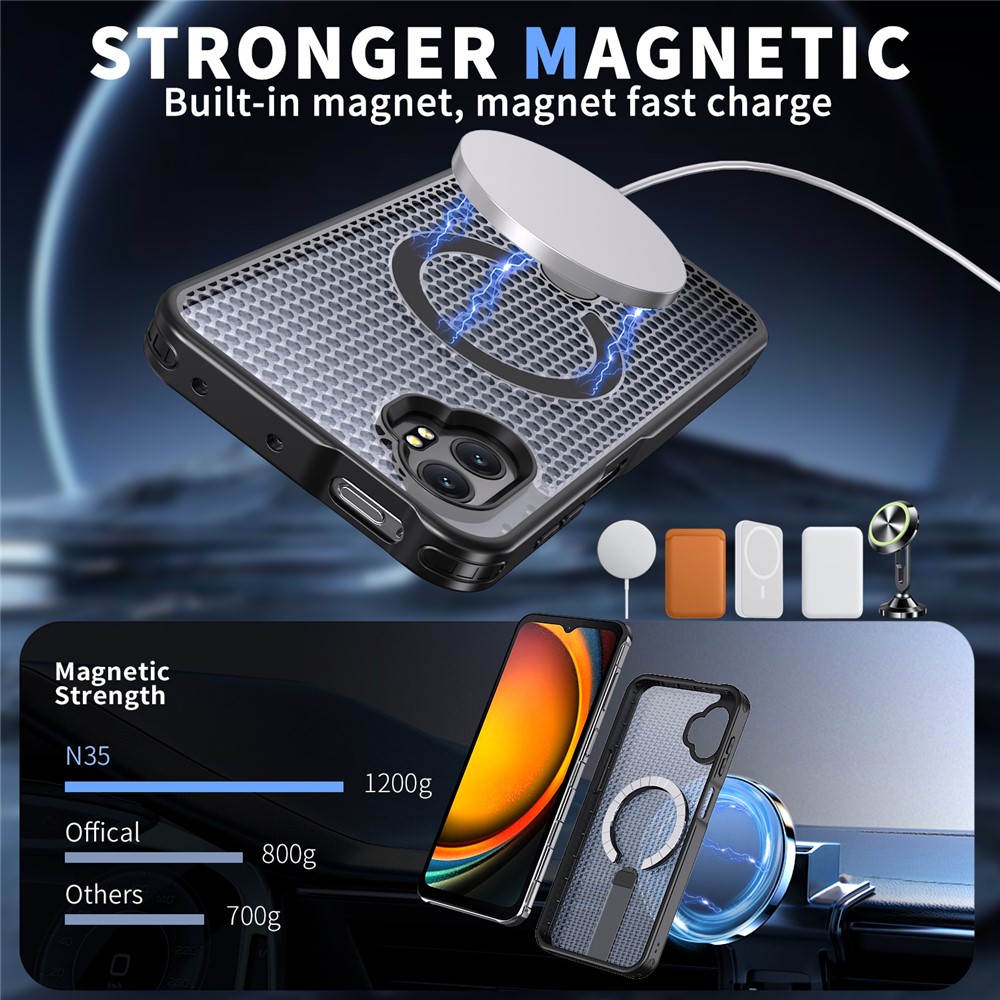  Samsung Galaxy Xcover 7 Pro Skal MagSafe Kickstand Svart - Teknikhallen.se