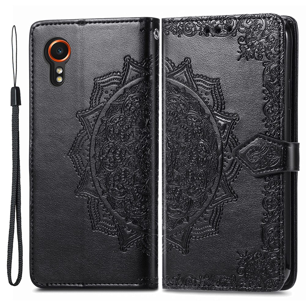  Samsung Galaxy Xcover 7 Fodral Mandala Läder Svart - Teknikhallen.se