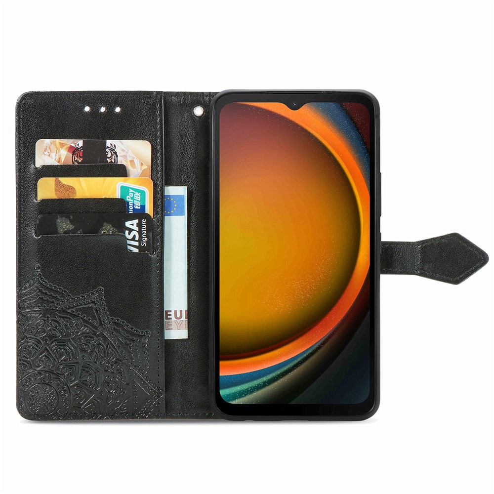  Samsung Galaxy Xcover 7 Fodral Mandala Läder Svart - Teknikhallen.se