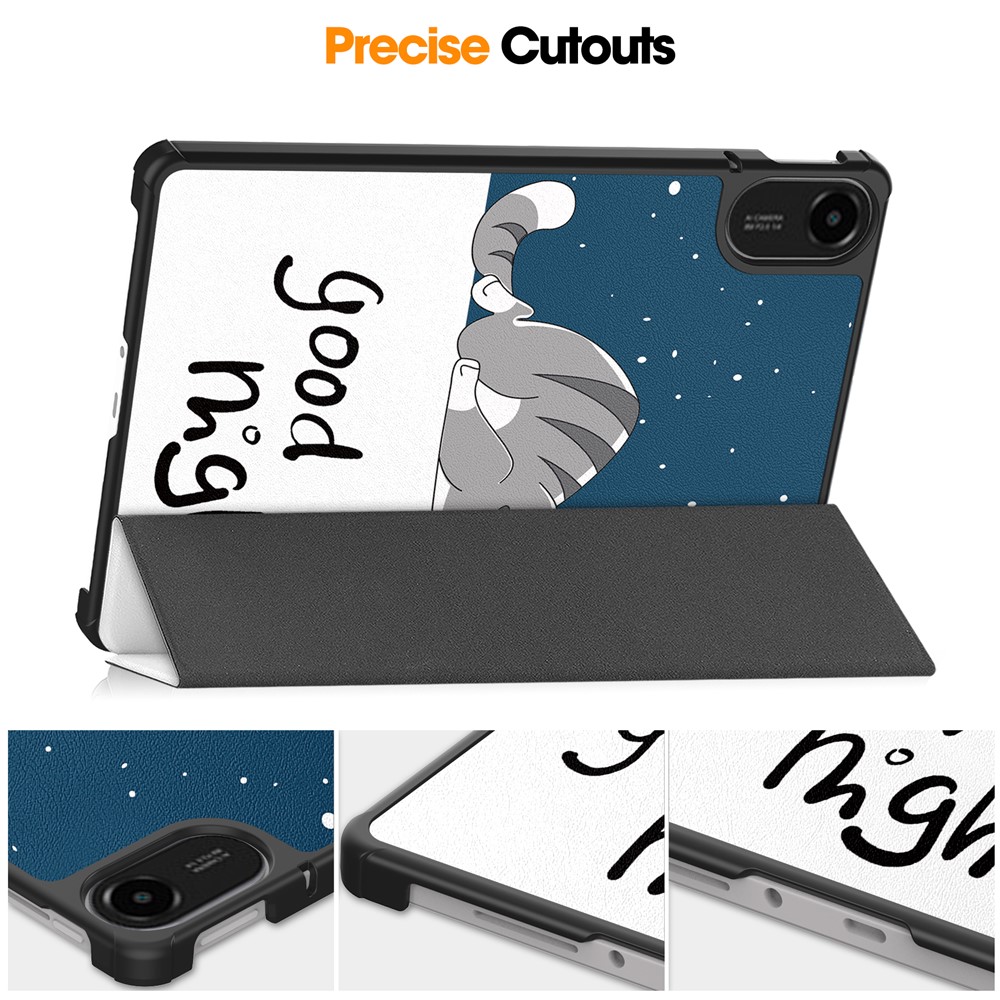  Xiaomi Redmi Pad 2 Fodral Tri-Fold Katt - Teknikhallen.se