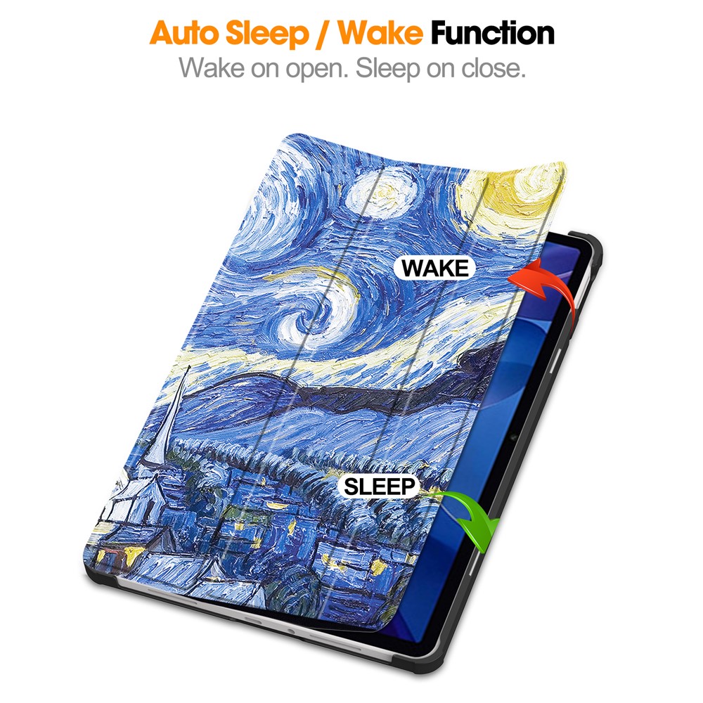  Xiaomi Redmi Pad 2 Fodral Tri-Fold Brush Painting - Teknikhallen.se