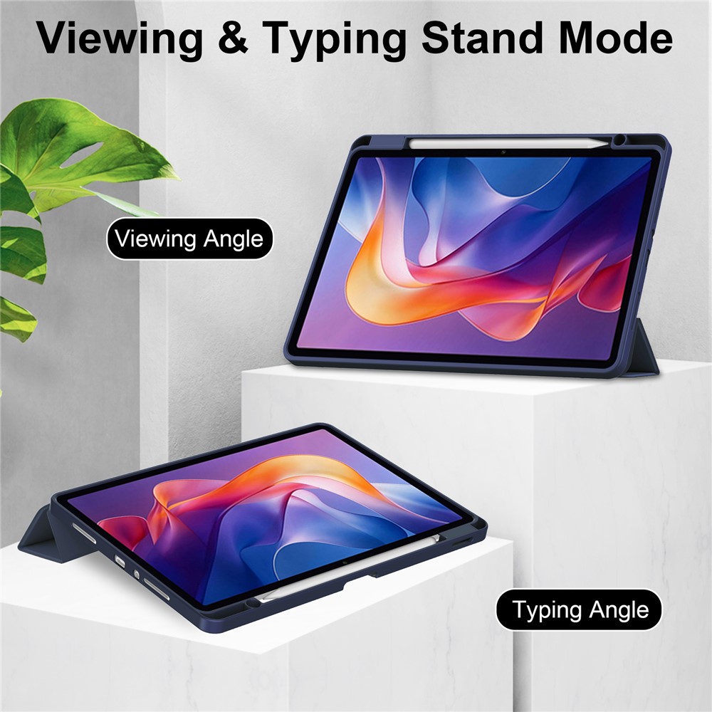  Xiaomi Redmi Pad 2 Fodral Tri-Fold Hybrid Mörk Blå - Teknikhallen.se