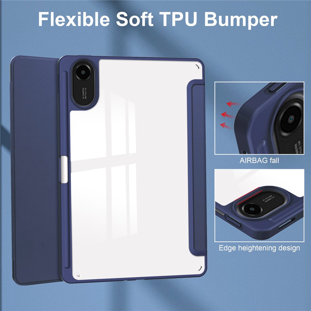  Xiaomi Redmi Pad 2 Fodral Tri-Fold Hybrid Mörk Blå - Teknikhallen.se