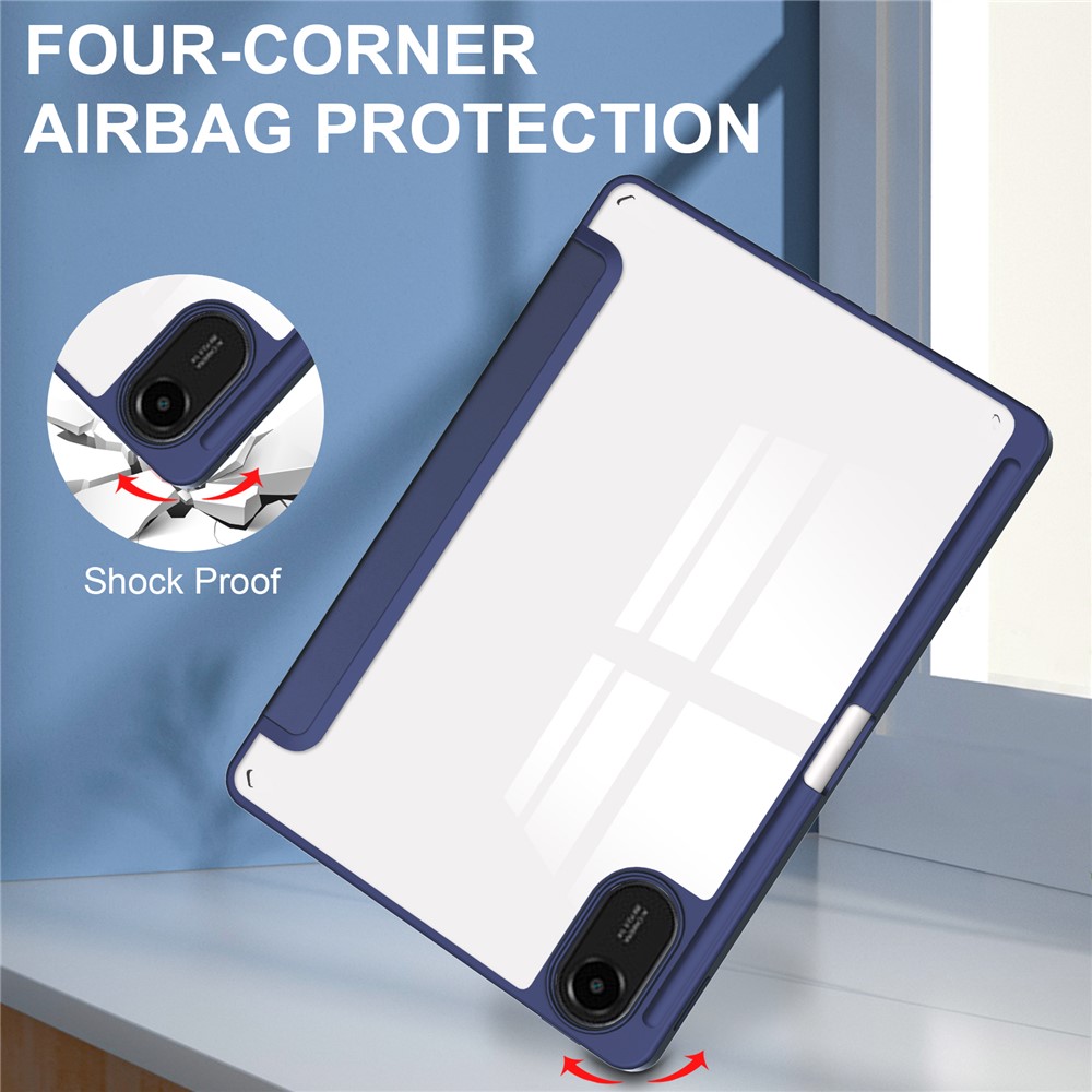  Xiaomi Redmi Pad 2 Fodral Tri-Fold Hybrid Mörk Blå - Teknikhallen.se