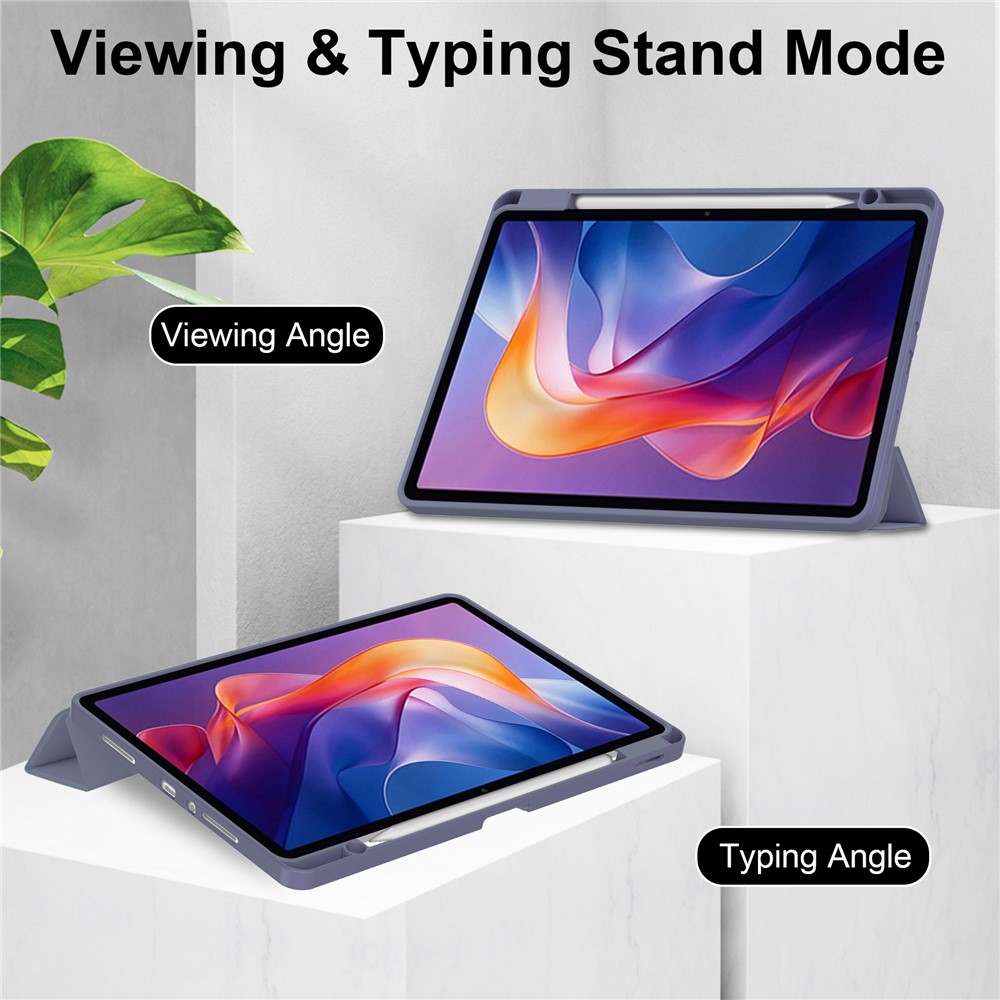  Xiaomi Redmi Pad 2 Fodral Tri-Fold Hybrid Lila - Teknikhallen.se