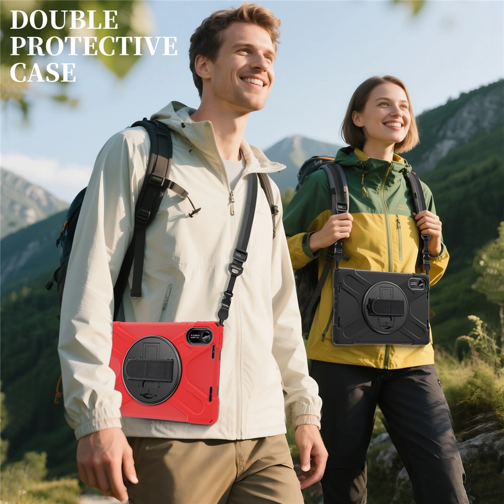  Xiaomi Redmi Pad 2 Skal 360° Kickstand Med Strap Svart - Teknikhallen.se