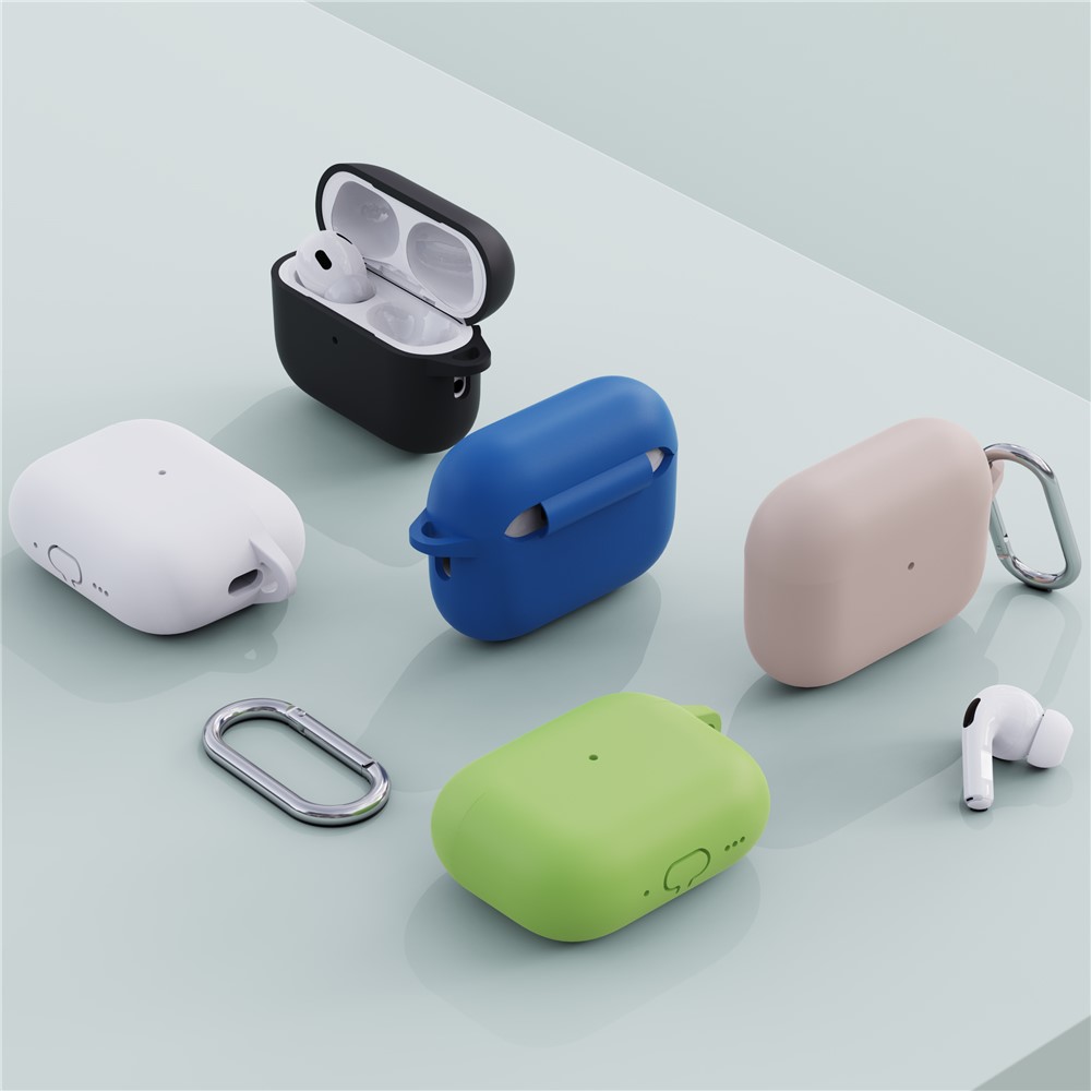  AirPods Pro 3 Skal Med Karbinhake Silikon Grå - Teknikhallen.se
