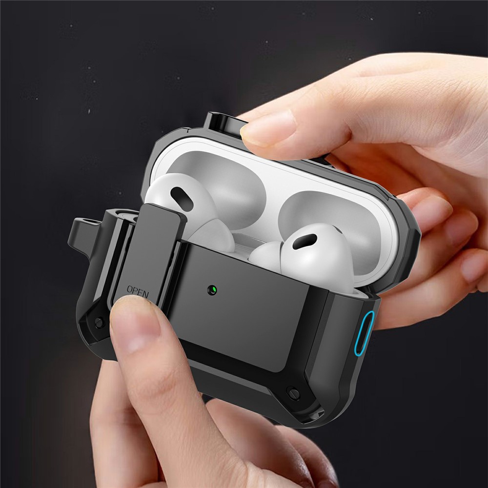  AirPods Pro 3 Skal Shockproof Hybrid Armor Svart - Teknikhallen.se