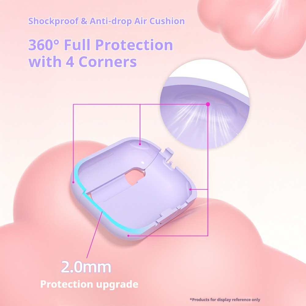  AirPods Pro 3 Skal Med Blommigt Tryck Silikon Lavendel Grå - Teknikhallen.se