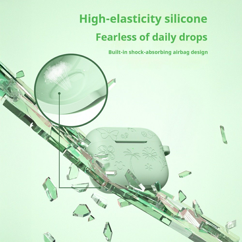  AirPods Pro 3 Skal Med Blommigt Tryck Silikon Gul - Teknikhallen.se