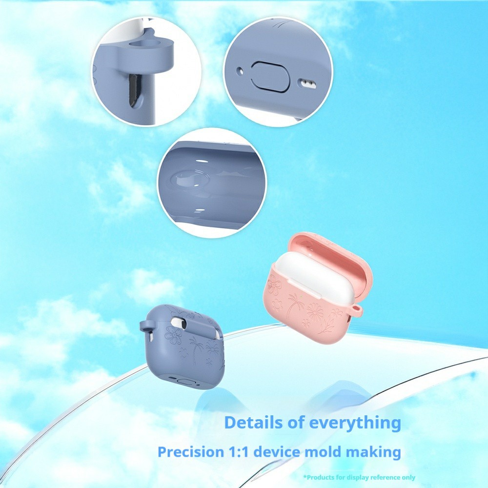  AirPods Pro 3 Skal Med Blommigt Tryck Silikon Gul - Teknikhallen.se