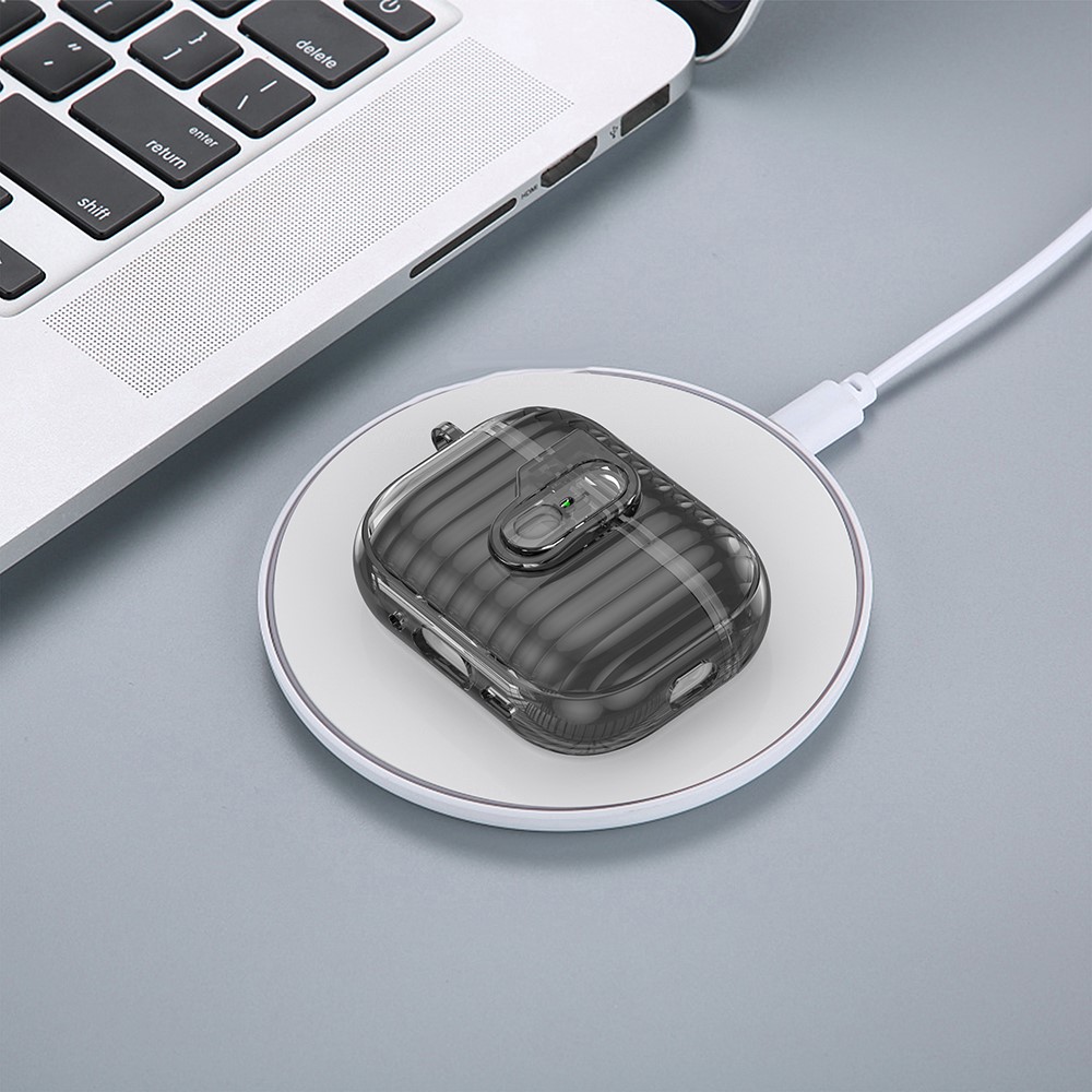  AirPods Pro 3 Skal Hybrid Shell Texture Tonad Svart - Teknikhallen.se