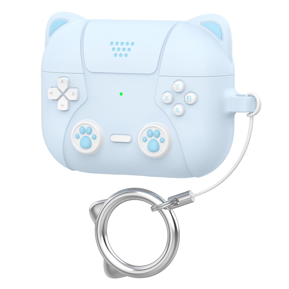  AirPods Pro 3 Skal Silikon Med Nyckelring Katt Blå - Teknikhallen.se