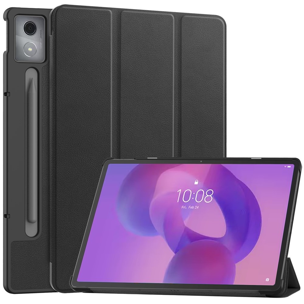  Lenovo Idea Tab Pro Fodral Tri-Fold Läder Svart - Teknikhallen.se