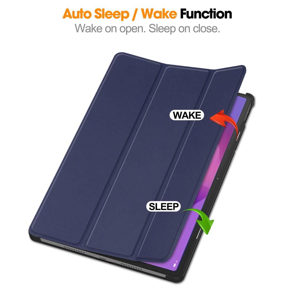  Lenovo Idea Tab Pro Fodral Tri-Fold Läder Mörk Blå - Teknikhallen.se