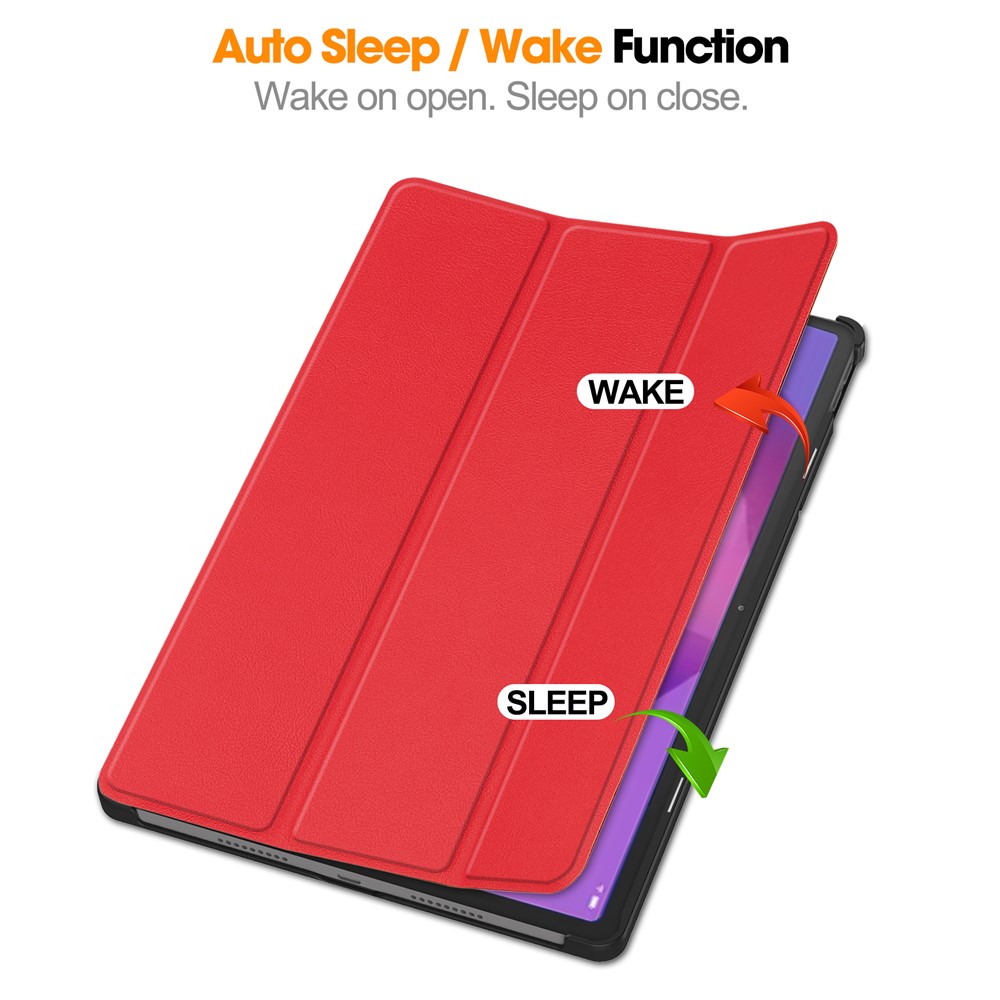  Lenovo Idea Tab Pro Fodral Tri-Fold Läder Röd - Teknikhallen.se