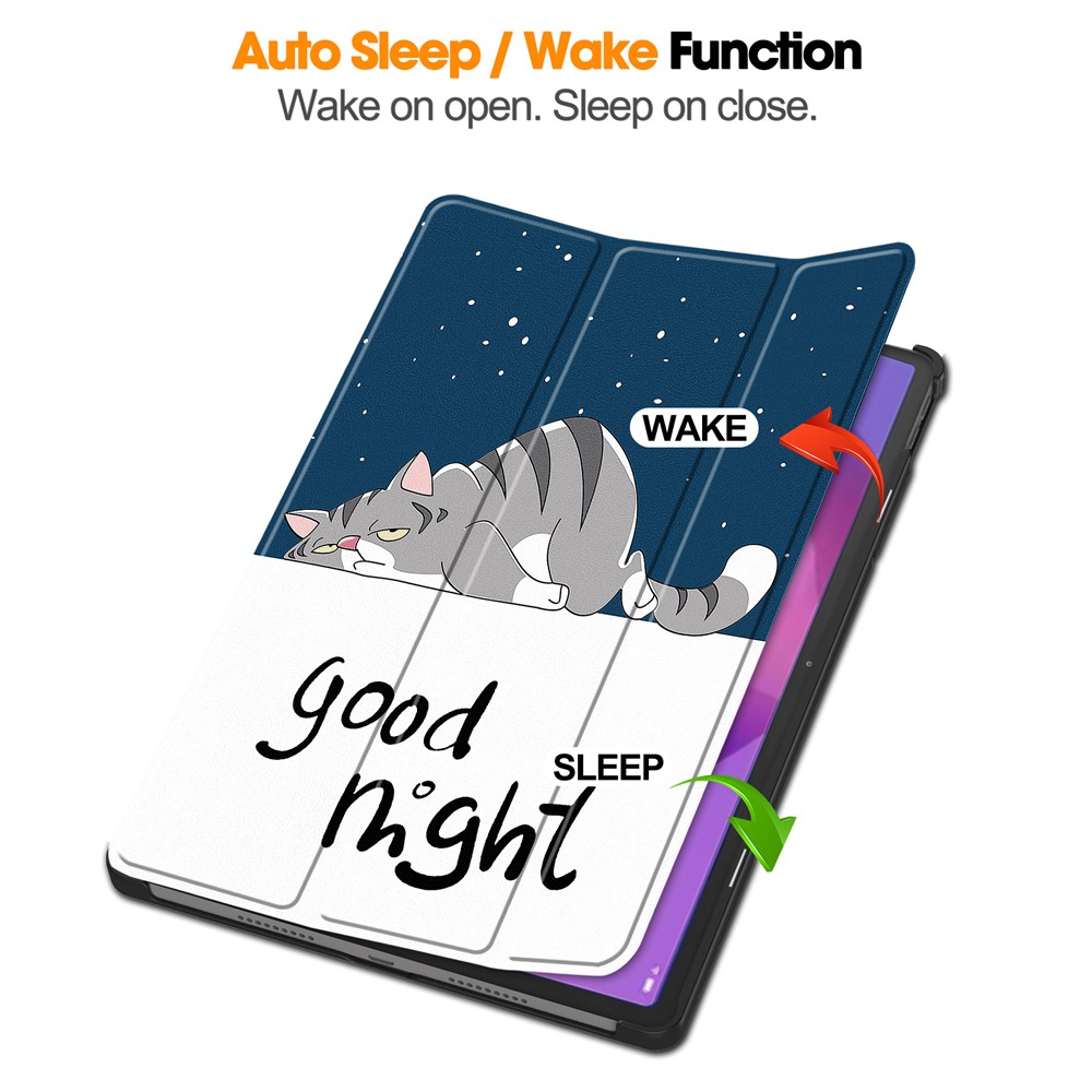  Lenovo Idea Tab Pro Fodral Tri-Fold Katt - Teknikhallen.se