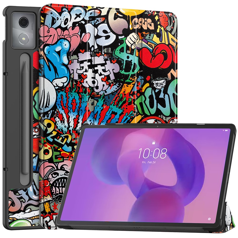  Lenovo Idea Tab Pro Fodral Tri-Fold Graffiti - Teknikhallen.se