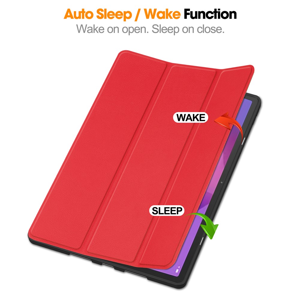  Lenovo Idea Tab Pro Fodral Tri-Fold Läder Röd - Teknikhallen.se