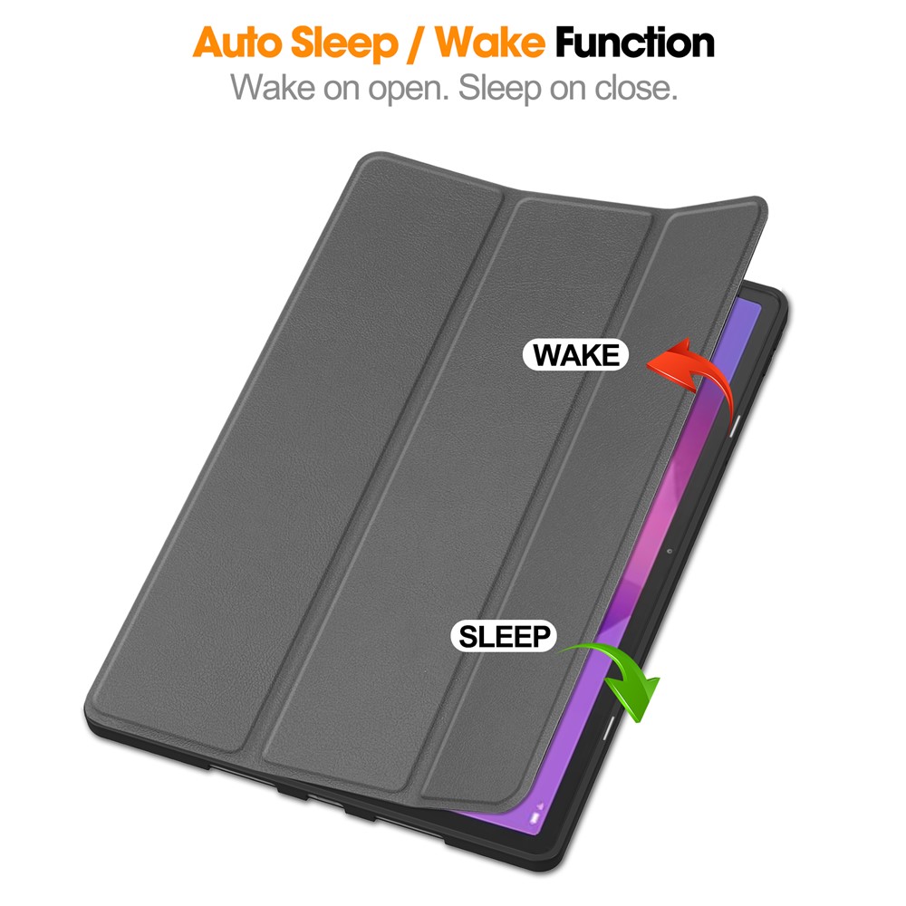  Lenovo Idea Tab Pro Fodral Tri-Fold Läder Grå - Teknikhallen.se