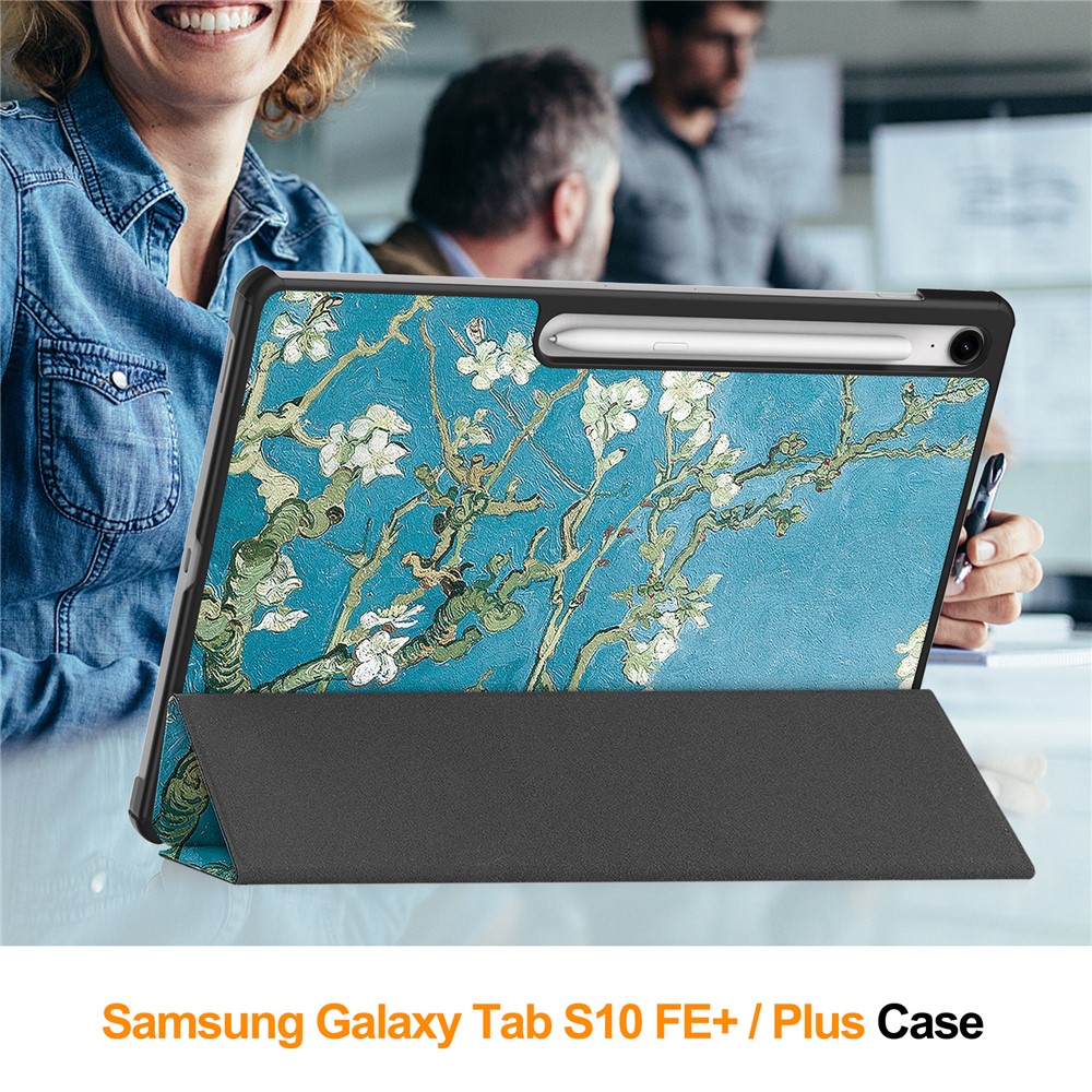  Samsung Galaxy S10 FE Plus Fodral Tri-Fold Peach Blossom - Teknikhallen.se