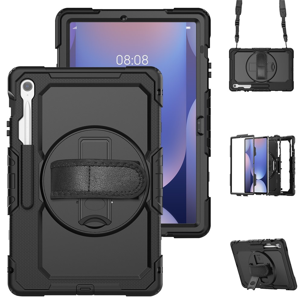  Galaxy Tab S10 FE Plus Skal 360 Shockproof Hybrid Kickstand Svart - Teknikhallen.se