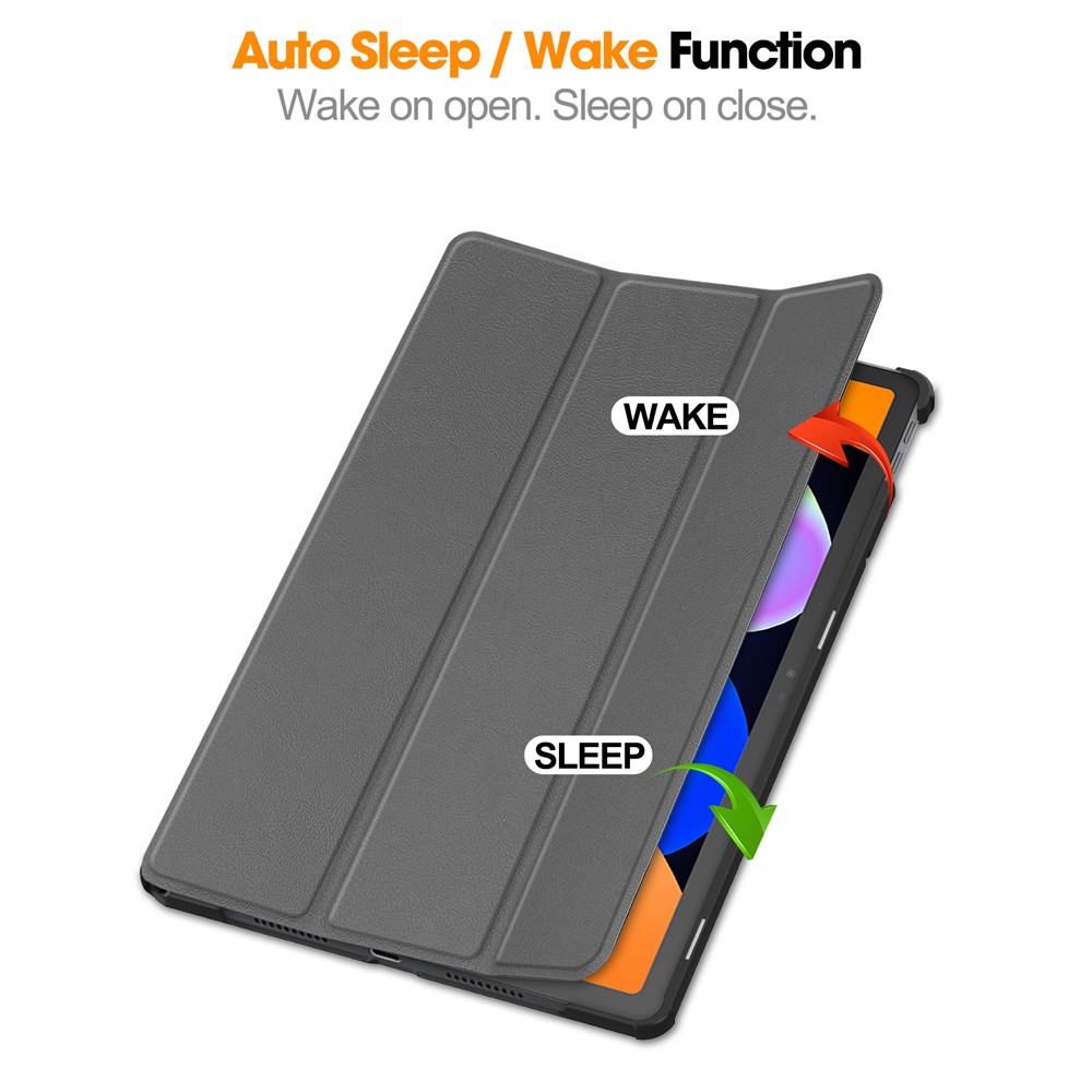  Lenovo Idea Tab Fodral Tri-Fold Läder Grå - Teknikhallen.se