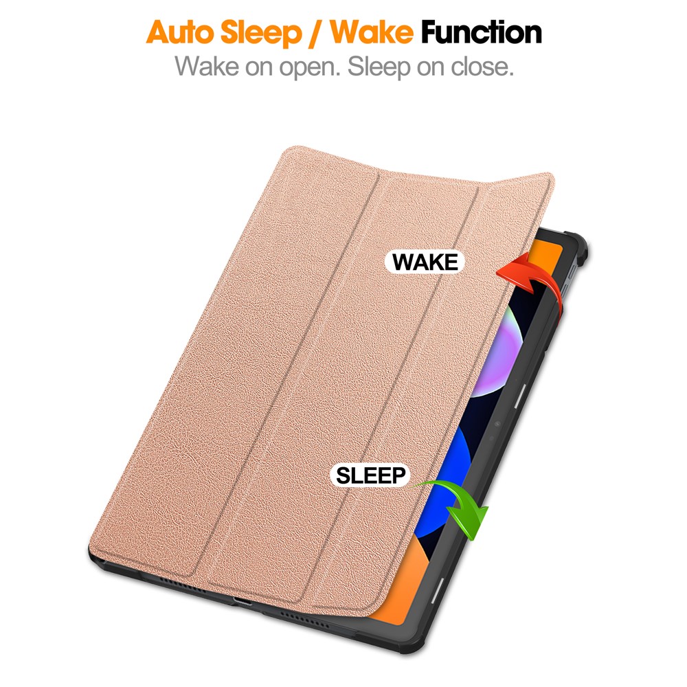  Lenovo Idea Tab Fodral Tri-Fold Läder Roséguld - Teknikhallen.se