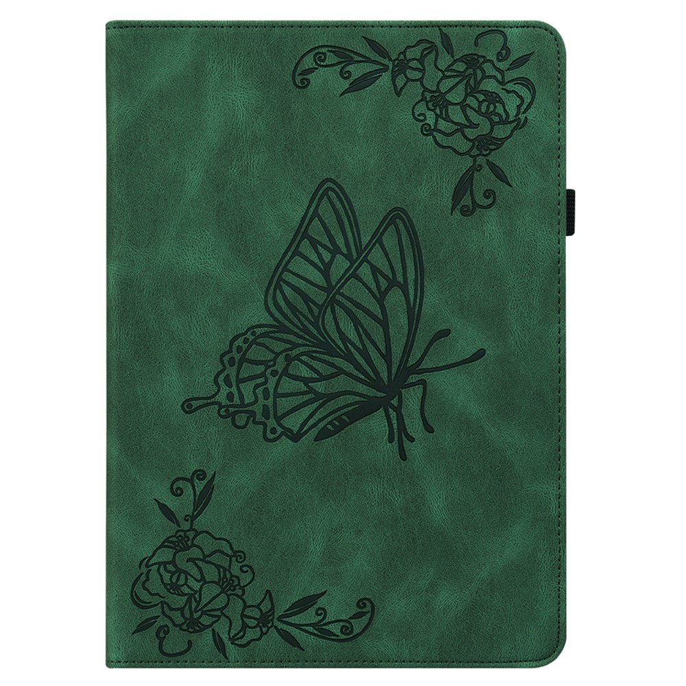  Samsung Galaxy Tab A11 / A9 Fodral Butterfly Flower Grön - Teknikhallen.se