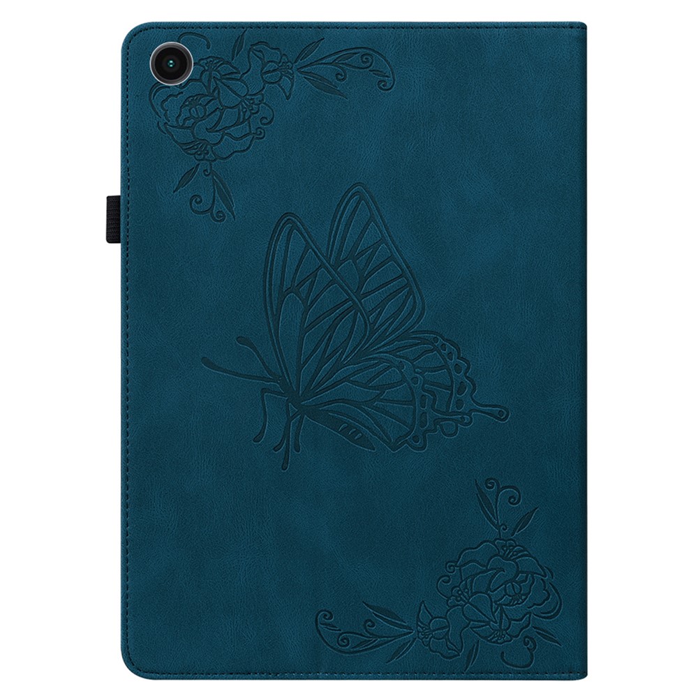  Samsung Galaxy Tab A11 / A9 Fodral Butterfly Flower Blå - Teknikhallen.se