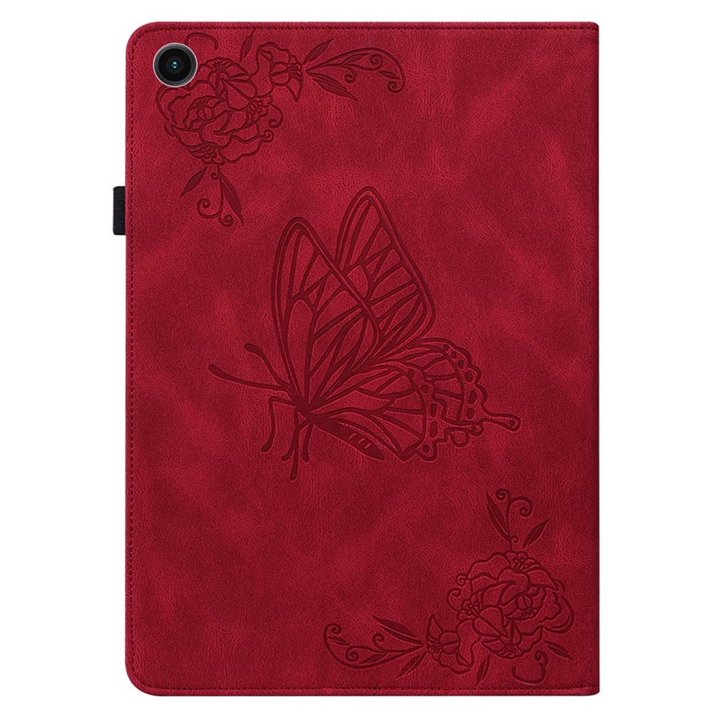  Samsung Galaxy Tab A11 / A9 Fodral Butterfly Flower Röd - Teknikhallen.se