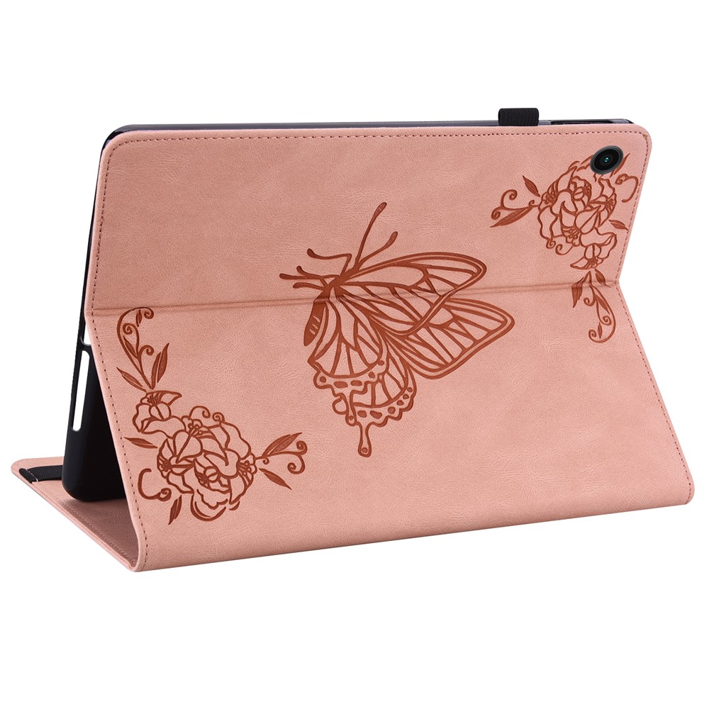  Samsung Galaxy Tab A11 / A9 Fodral Butterfly Flower Rosa - Teknikhallen.se